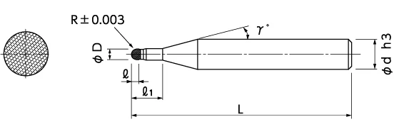 NS TOOL PCDRB PCD Long Ball Endmill unieque geometry to machine nano level surface roughness and mirror finishing