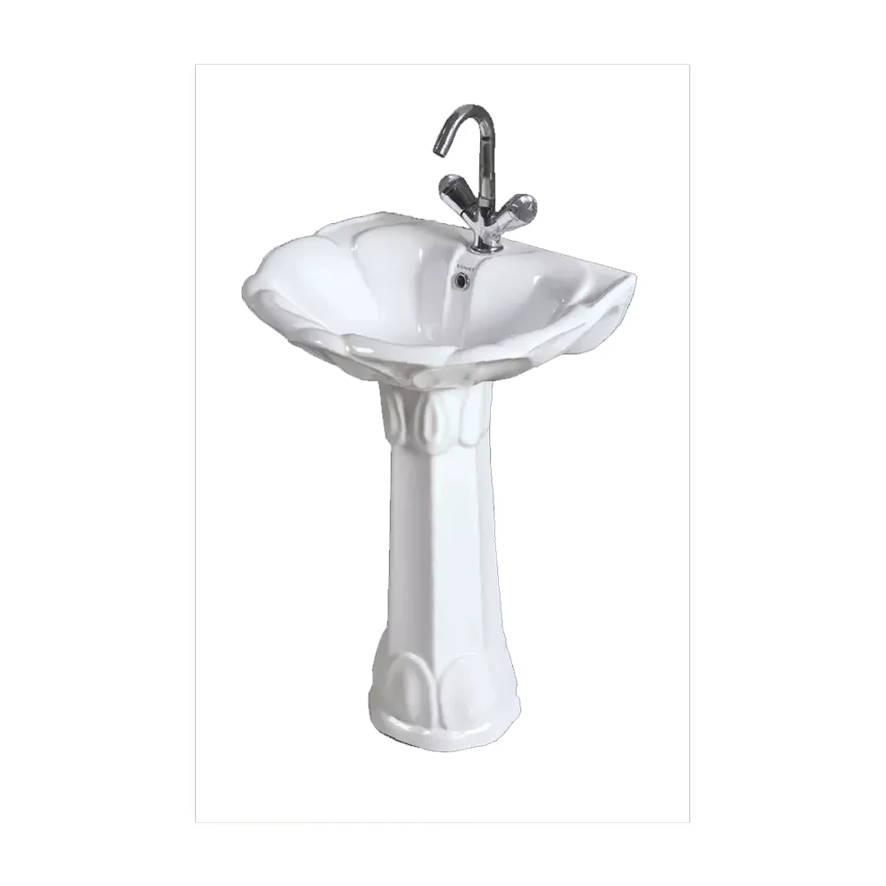 Complete Set Of Luxurious Quality Ceramic Wash Basin Pedestal Sanitary Ware
