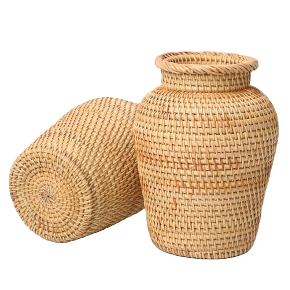 Simple Style Rattan Flower Vase Handmade Decorative Small Vase For Home Wholesales made in Vietnam