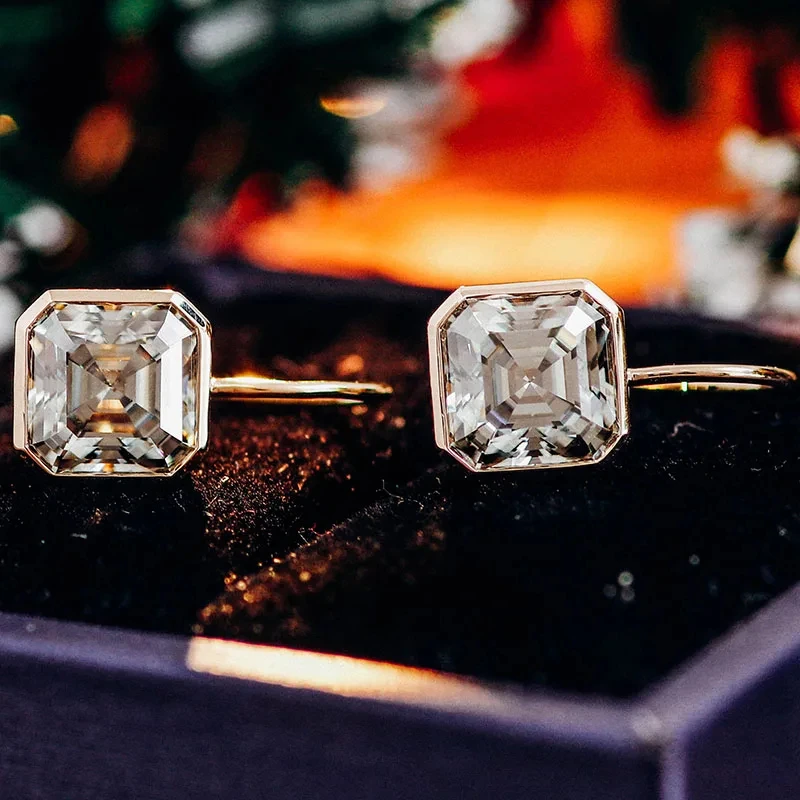 2023 Trendy Fashion Women Jewelry Luxury Classic Gold Plated 925 Sterling Silver Lab Grown VVS Moissanite Diamond Stud Earrings