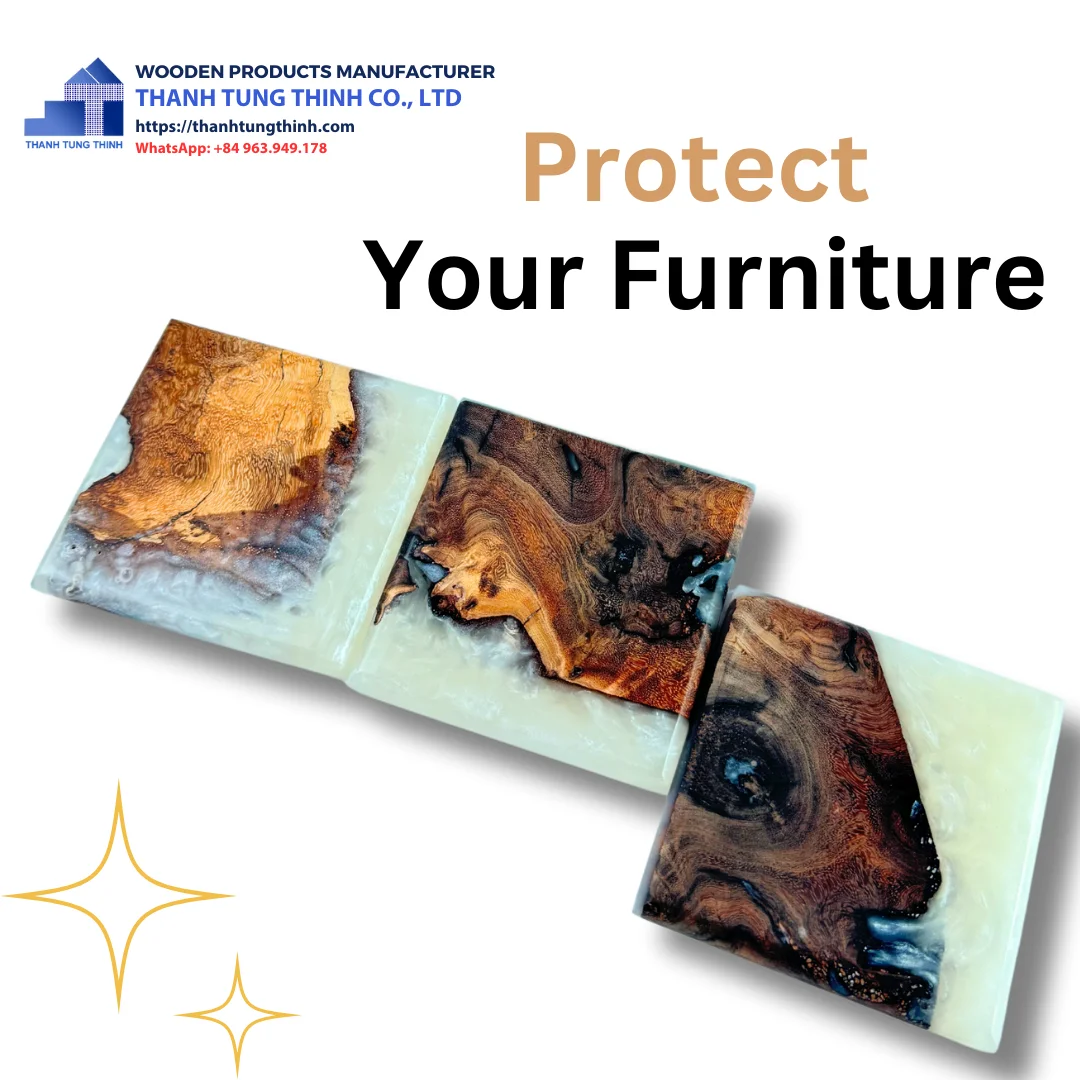 Best Seller 2024 Unique Resin Wood Coaster For Kitchenwares from Vietnam Manufacturer WhatsApp: +84 901052217