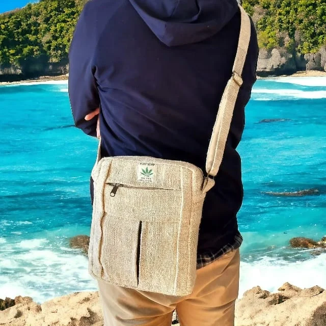 Unisex Hemp Laptop Backpack Eco-Friendly Vegan Geometric Online Top Pick Zipper Cotton Trending Natural Hemp Fashion Girls