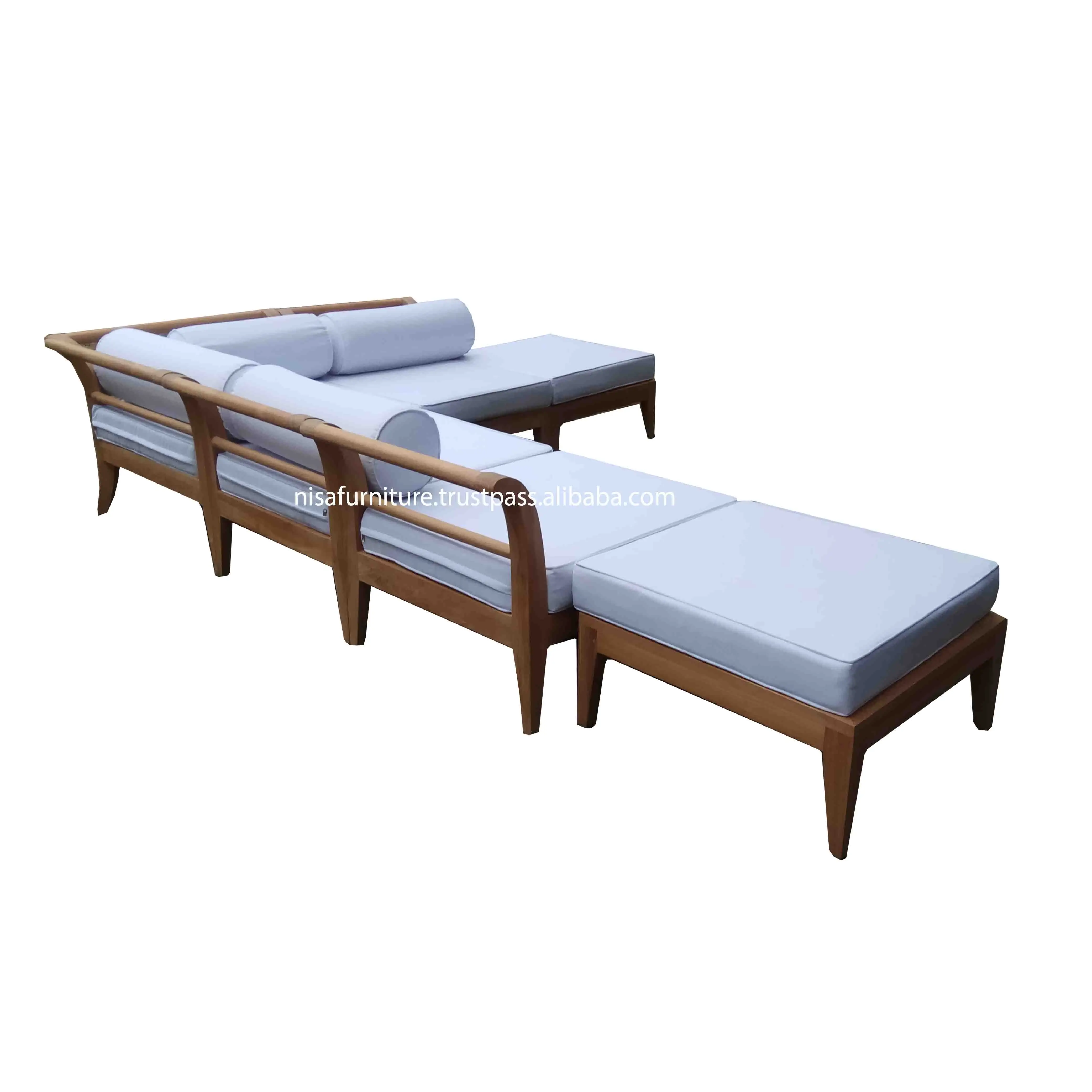 Мебель для патио из тикового дерева уличный диван набор дизайнов Индонезии садовая мебель