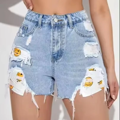 2024 Fashion Women Summer Denim Shorts Jeans Women High Waisted Short New Femme Push Up Skinny Slim Denim Shorts