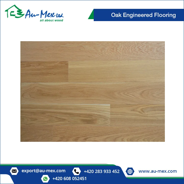 Modern European Style 1-Strip Oak Engineered Wood Floor Click Installation Transparent Oil Surface Finish Smooth Brushed