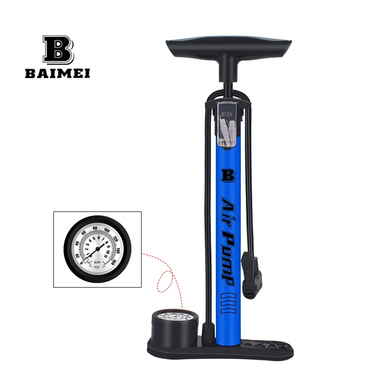 BM Customizable High Pressure 160psi Bike Air Pump High quality and comfortable Pump Cheap Bicycle Floor Pump
