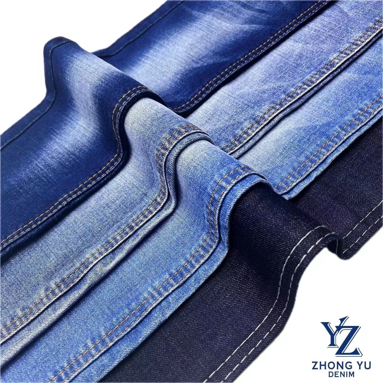 2024 High quality 180cm width 10+10sx16 TR spandex cotton stretch denim fabric for jeans stocks