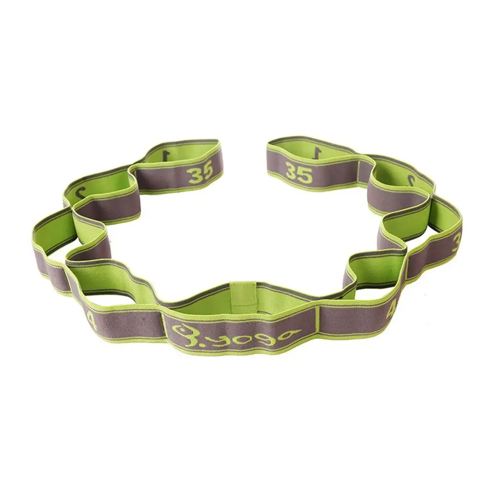 Long Stretching Strap Band with 8 Loops Elastic Stretcher for Yoga Running Pilates Physical Therapy