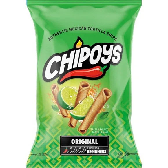Chipoys 4 вкуса 2 унции скатанные кукурузные чипсы Чили и лайм тортилья 113 г