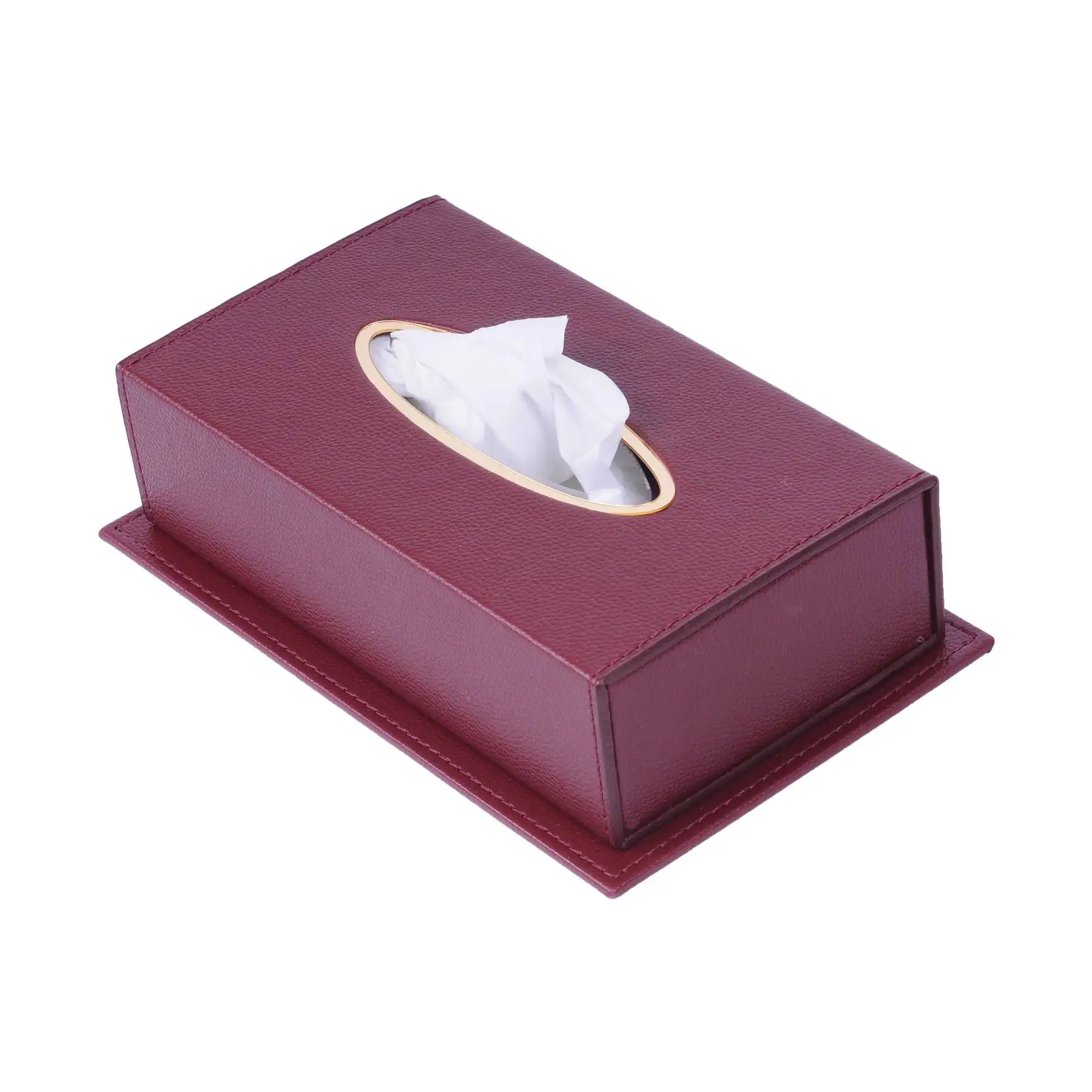 Leather Desk Organizer Tissue Paper and Napkins Dispenser Office Set