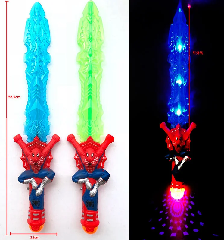 2024 Hot LED Laser Figure Sword light up toys my world Flashing sword with music LED magic wand with sound glowing toy for kids