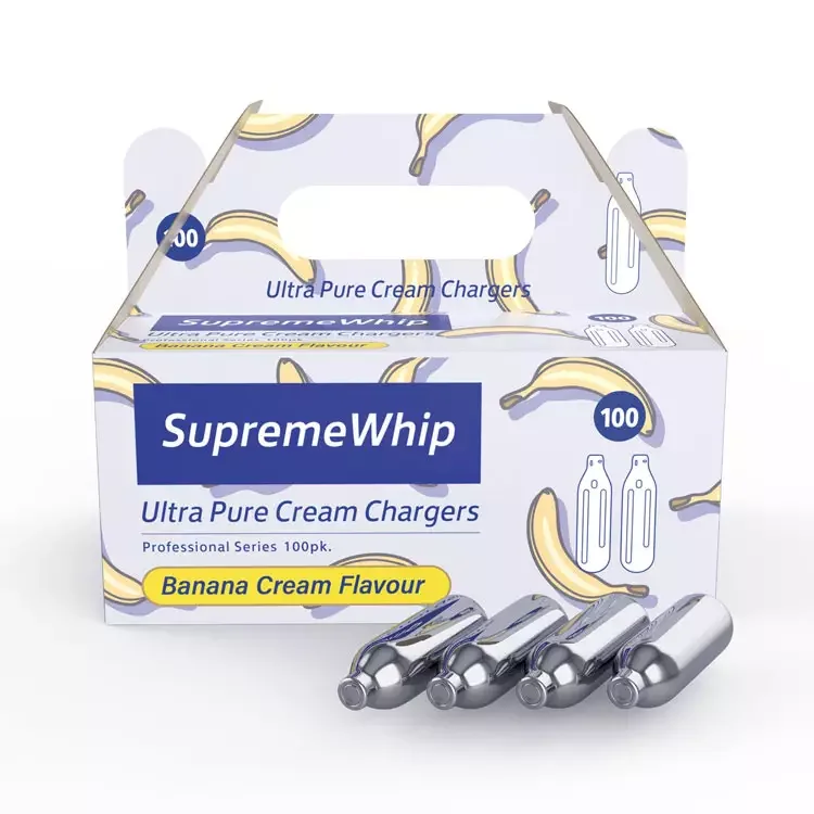 Globally Selling Finest Quality Banana Flavor SupremeWhip 8.2g 100 Pack Whipped Cream Chargers for Sale