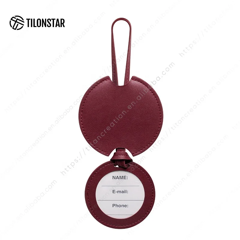 Elegant RFID Blocking Leather Travel ID Labels Suitcase Name Tags Lightweight Luggage Bag Tags