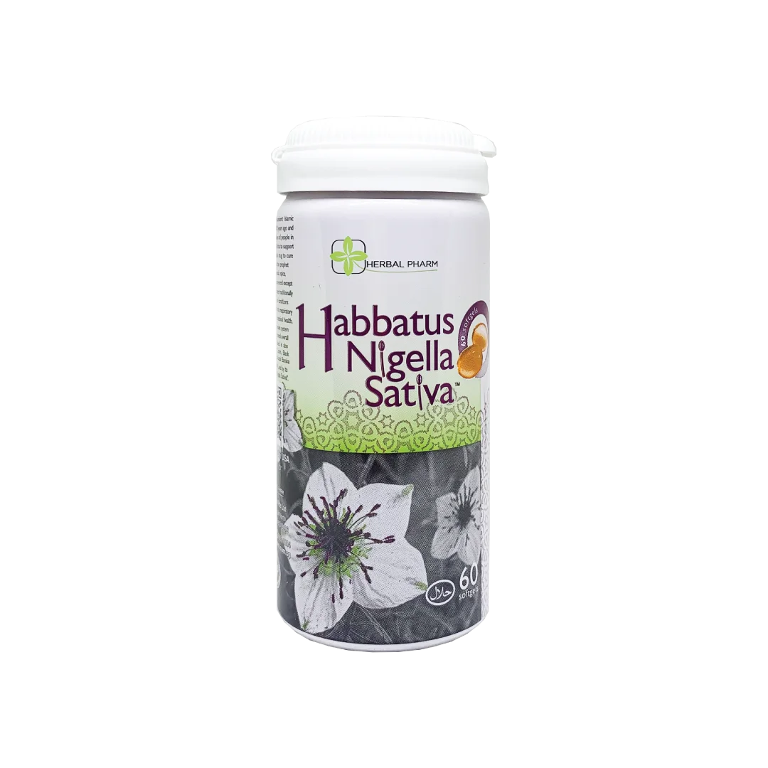 Natural Halal Supplement for Respiratory and Digestive Health General Well Being 60 Softgel Capsule Habbatus Nigella Sativa
