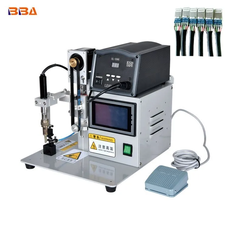 BBA Semi Automatic USB Cable Soldering Machine PCB welding robot Best iron soldering machine for wire cables welding