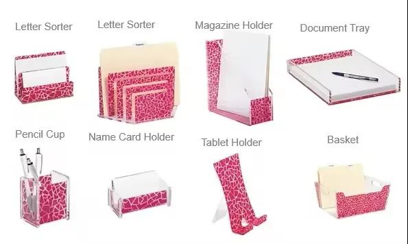 Premium Black Acrylic Desk Organizer with Multiple Custom Color Options Business Card Holders for Professional Office Use