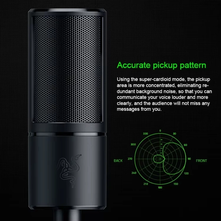 Original Razer Seiren X Digital Broadcast Sound USB Interface Mic Professional Live Program Gaming Music Wired Studio Microphone
