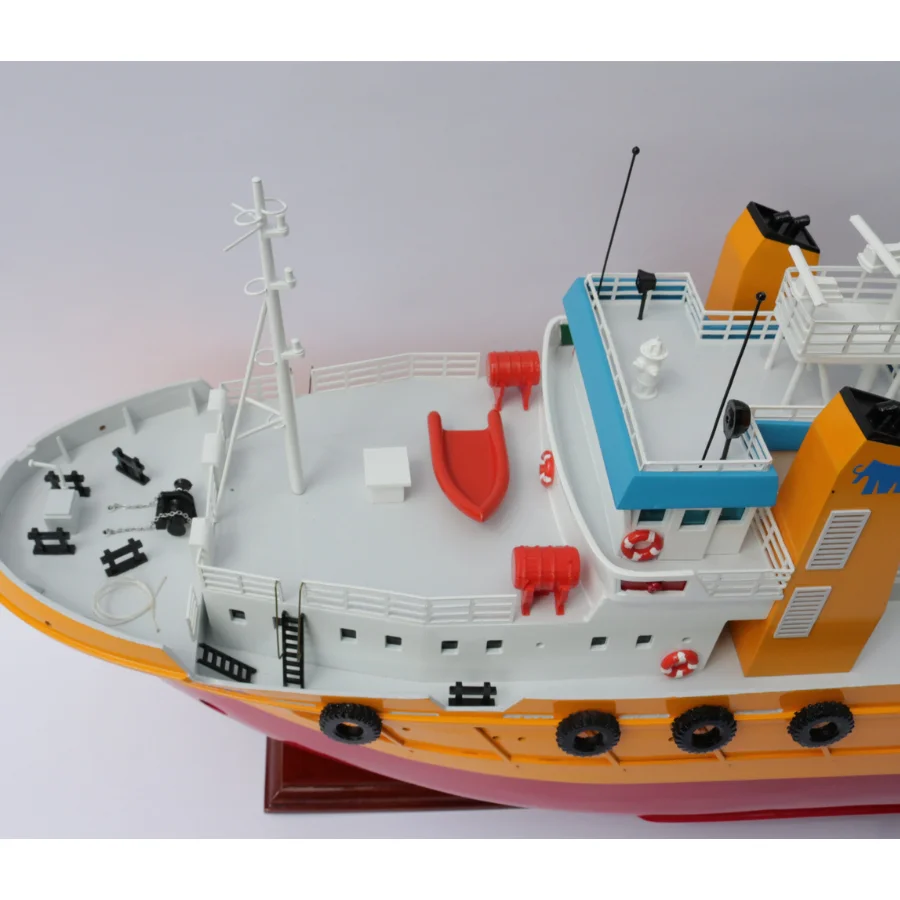 HAPPY HUNTER TUG BOATS 100% HANDMADE - HIGH QUALITY WORK BOATS - WOODEN HANDICRAFT MODEL MADE IN VIETNAM PRODUCT