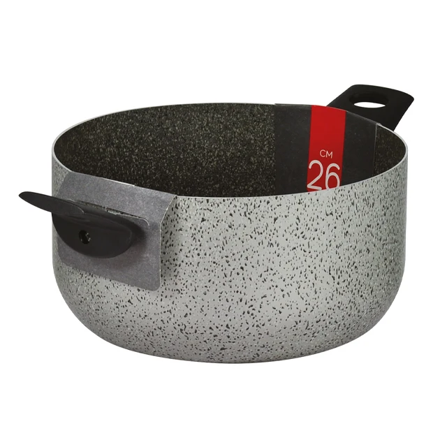 High quality Made in Italy Cassarole with 2 handles of cm 26 for cooking on flame aluminium Non stick coating