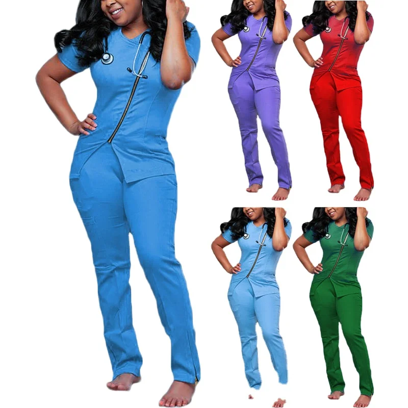 Dental Clinic Nursing Uniform Sets Short Sleeve Medical Scrubs Uniforms Women And Men Surgical Hospital Uniforms