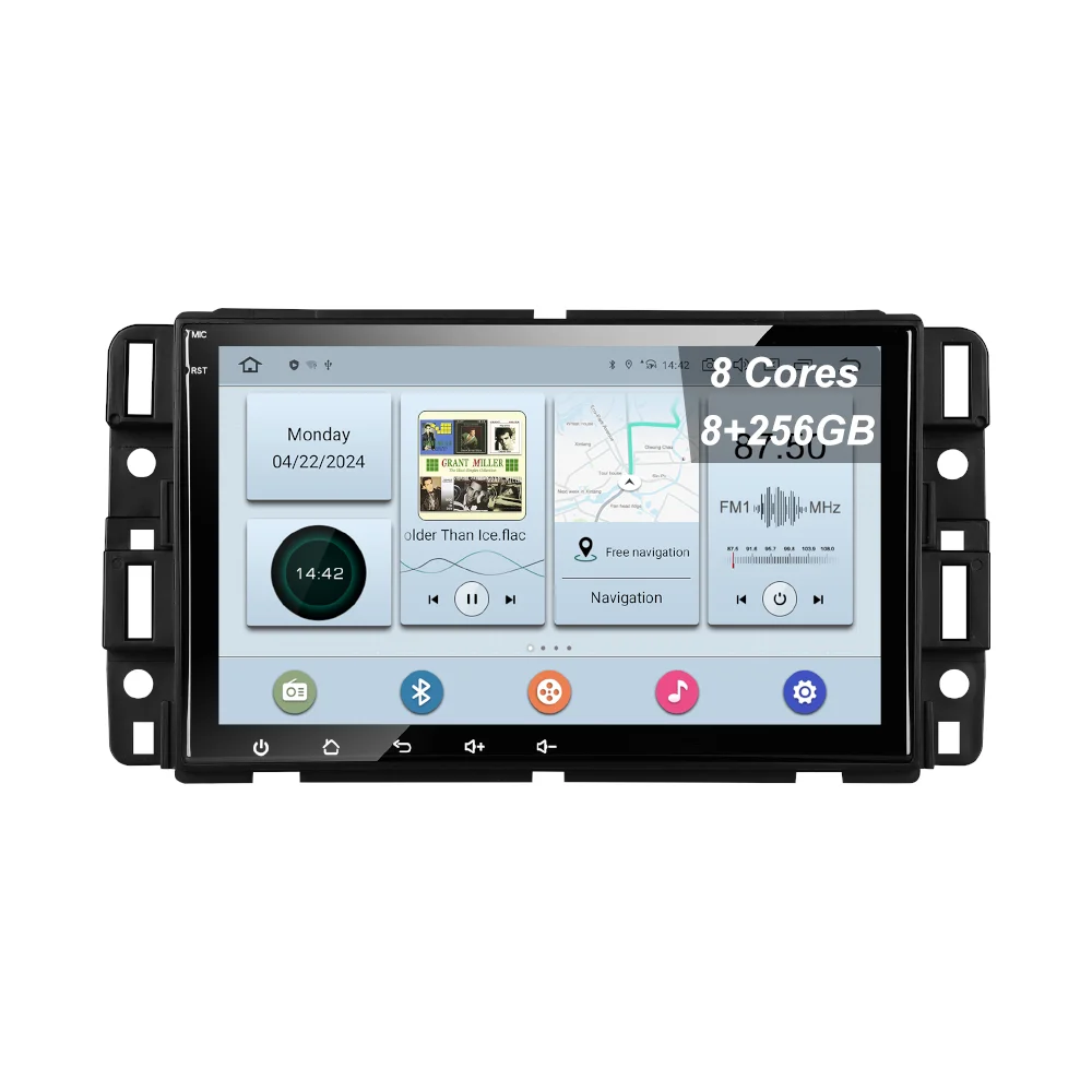 BG Factory 8inch Android 13 Ultra-thin 8Cores (8+256GB) car radio for GMC Wireless Carplay GPS navi 4G Wifi BT 5.0