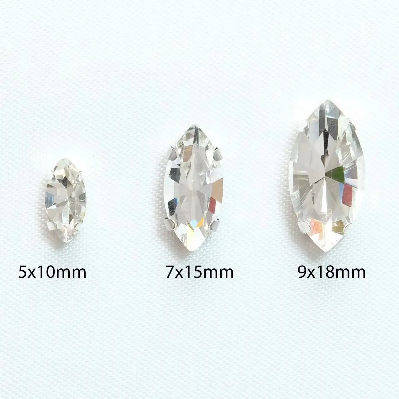 Crystal Sew On Glass Cup Rhinestone Silver Base Beads Craft Gemstone Jewelry Making DIY Accessories
