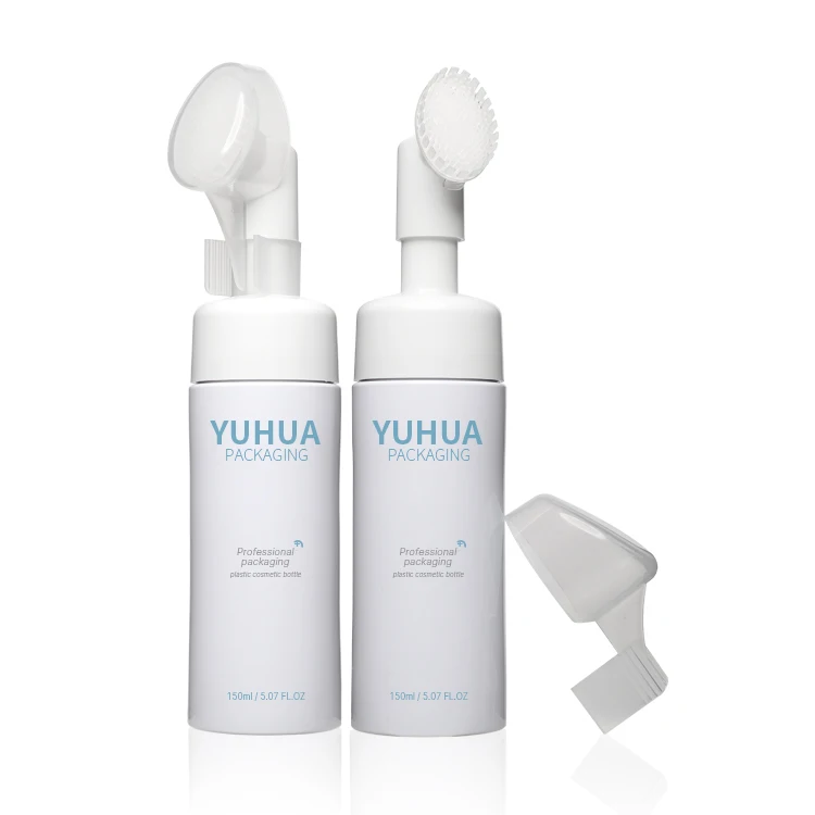 Eco Friendly Cosmetic Foam Containers 150ml 200ml Face Cleaner Empty Plastic White Frosted Foaming Bottle for Shampoo