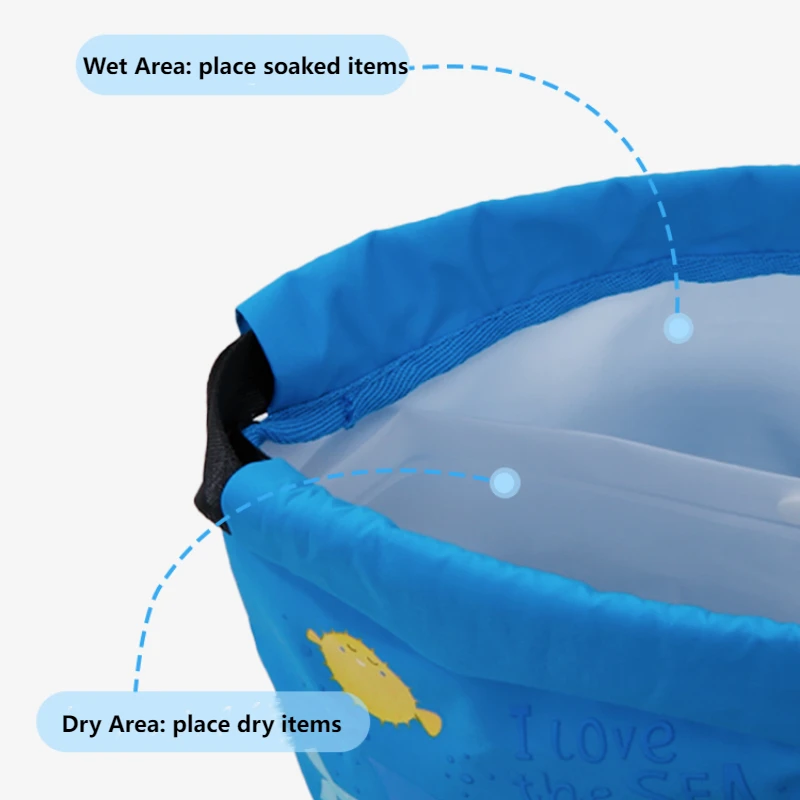 KOCOTREE Good Quality Kids Cartoon Printing Waterproof Wet And Dry Separation Swimming Bags