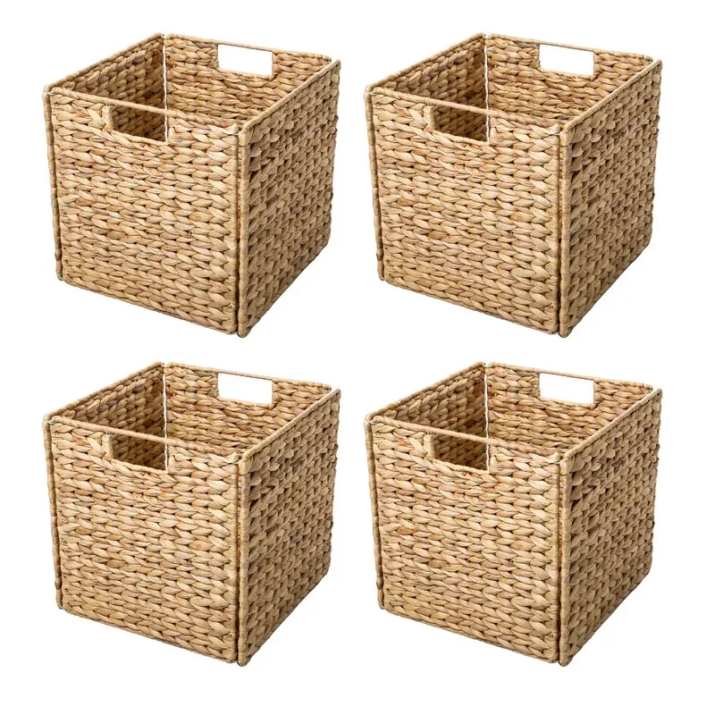 100% Natural Water Hyacinth Foldable basket water hyacinth storage basket hand woven baskets from Viet Nam best price high quali