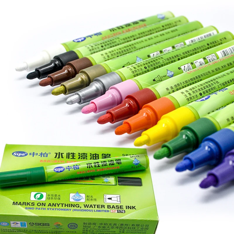 Sipa SP176  Low odor Water-based Indelible Ink Waterproof Color Art Permanent Acrylic Paint Marker Pens