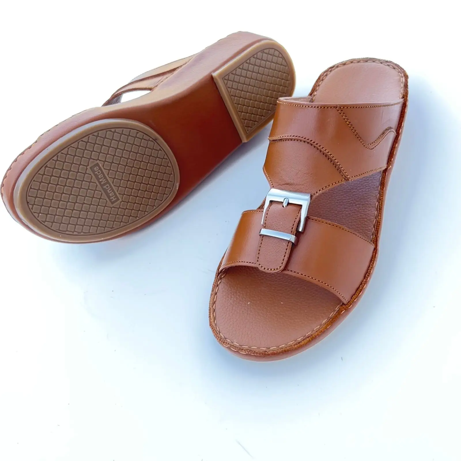 New designs sandals for men slides footwear with OEM service unisex slipper Arab sandals leather shoes