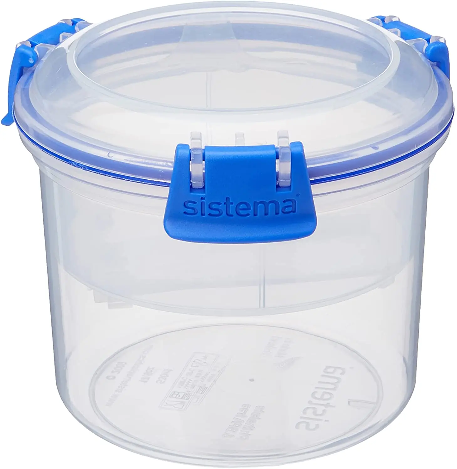 BPA Free Plastic Assorted Colour 530ml Breakfast Food Storage Container with Compartments and Spoon with Easy Locking Clips Lid