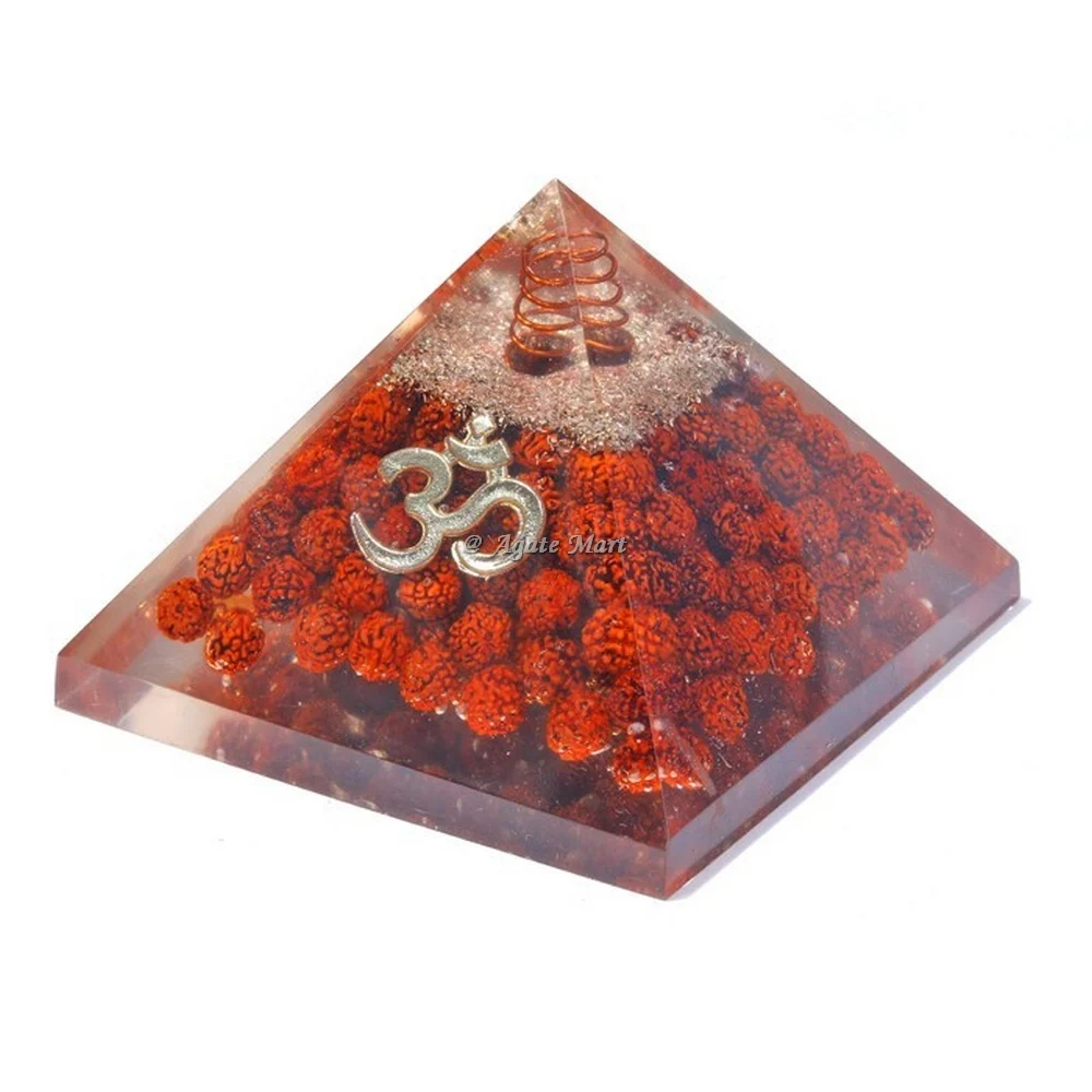Пирамида OM Orgone лучшего качества с кристаллами Rudraksha и Gomti Chakra Reiki сделано для защиты от ЭМФ покупайте из Индии