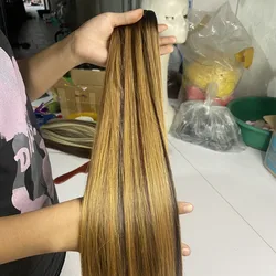 WHOLESALES 100% Vietnamese human hair extensions, Bone straight PIANO color #3 & Blonde #63, FACTORY PRICE