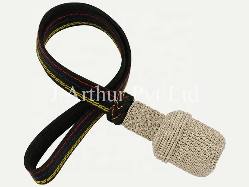 Custom Leather Sword Knot Ceremonial Officer Custom Logo Tactical Products Golden Sword Knot