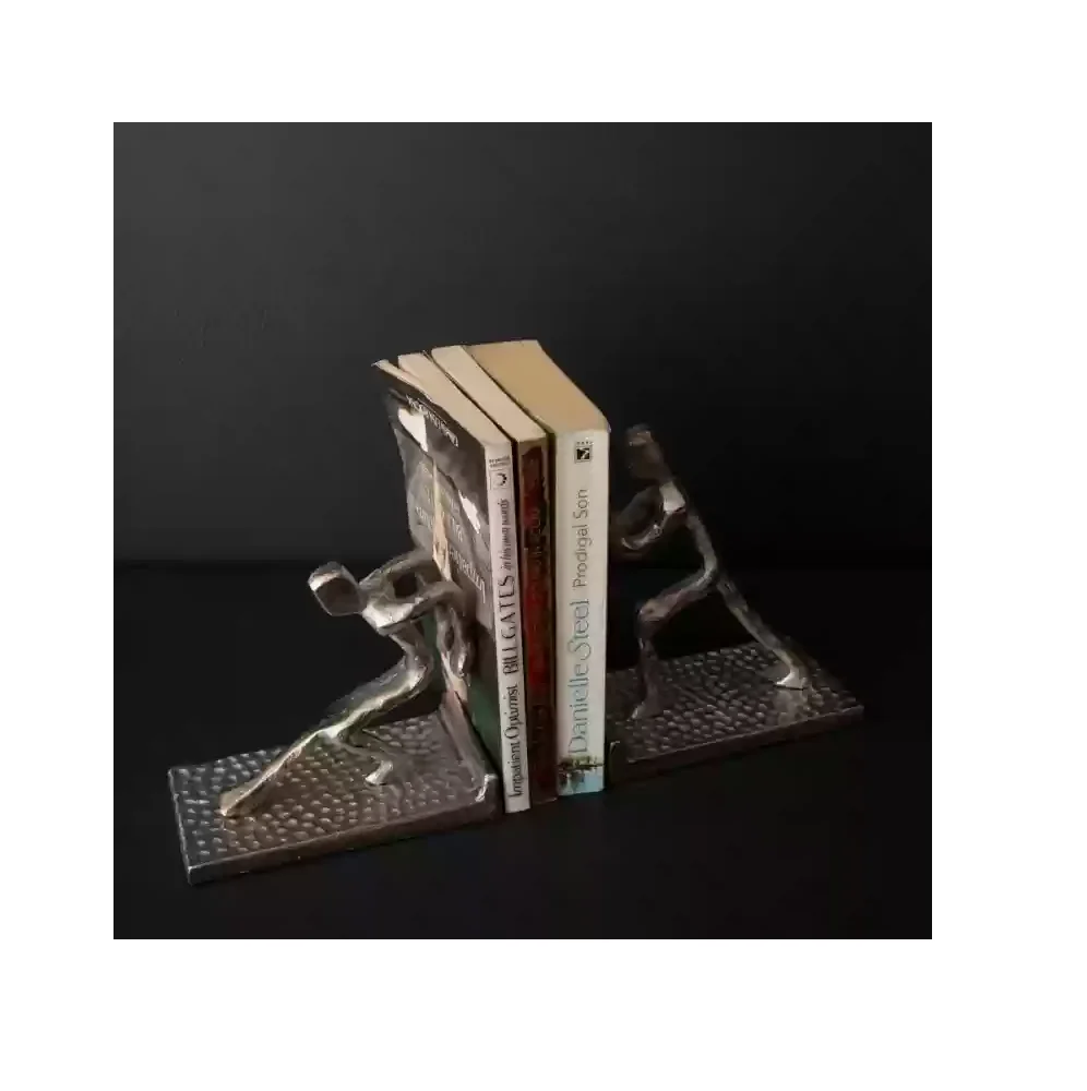Industrial Quality Metal Decorative Library Book Bookends Custom Unique Human Shape Vintage Bookends For Sale