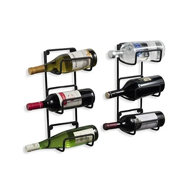 Metal Wine Rack for Home Countertop Wrought Iron Wine Bottle Holder for Storage Suitable for Regular Size Bottle
