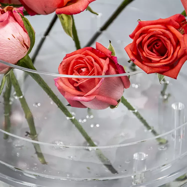 Home Decor Round Acrylic Vase Customized Wedding Flower Vase Acrylic Modern Design Acrylic Flower Box