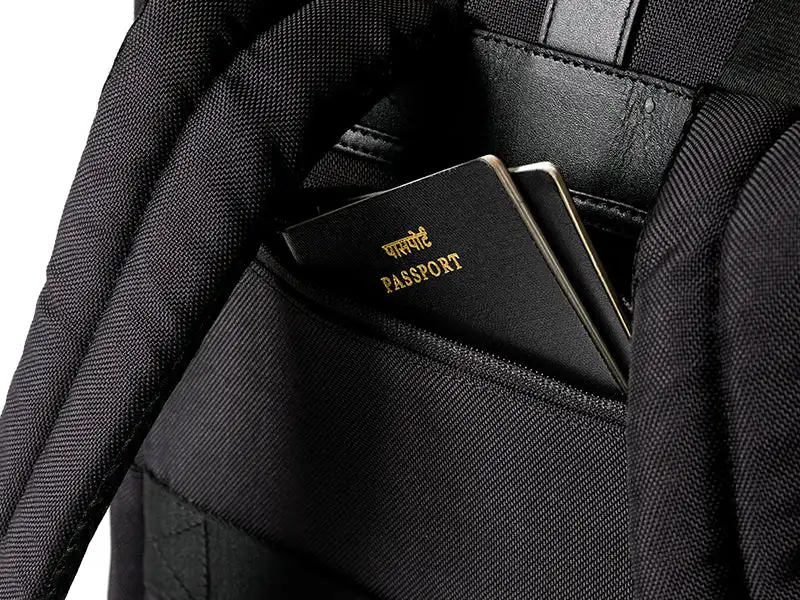 High Quality Lightweight Water-Resistant Charcoal Canvas & Nappa Leather Backpack Padded shoulder straps