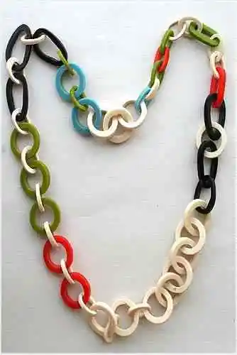 New Fashion round Pattern Resin Beaded Necklace Loose Beads from India for Jewelry Use