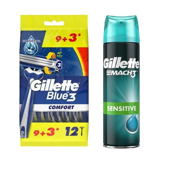 Gillette синяя бритва 2 плюс сумка 10 + цена в Саудовской Аравии