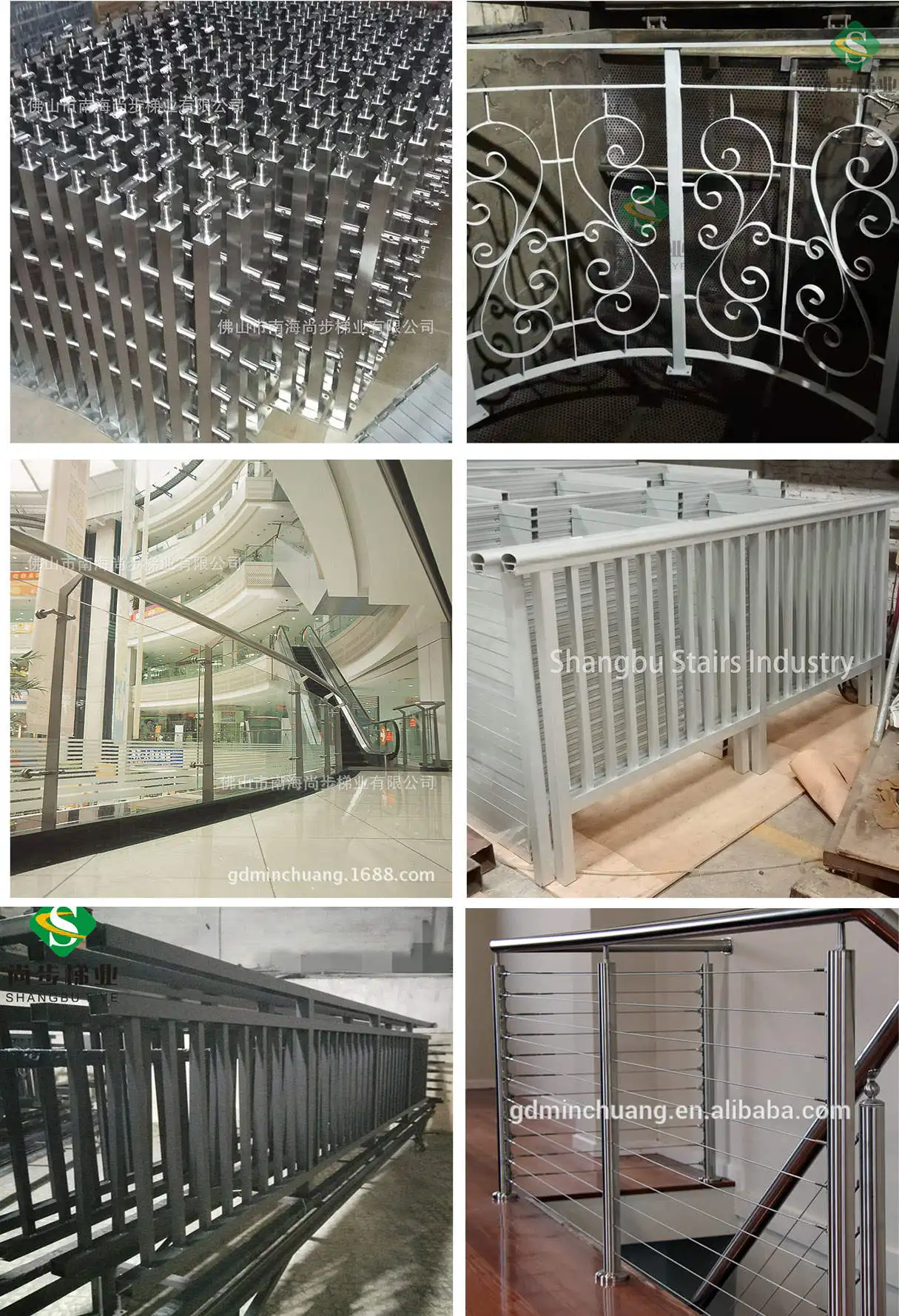 Decor balustrade steel railing Wrought Iron Fence laser cut Metal handrail for balcony decorative baluster staircase