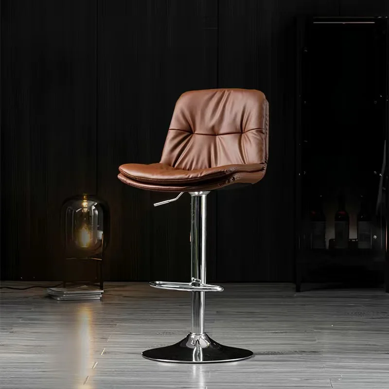 JBY-79 Bar Chair Counter Furniture Metal Velvet Swivel Leather High Gold Modern Luxury Kitchen Stool Bar Chairs For Bar Table