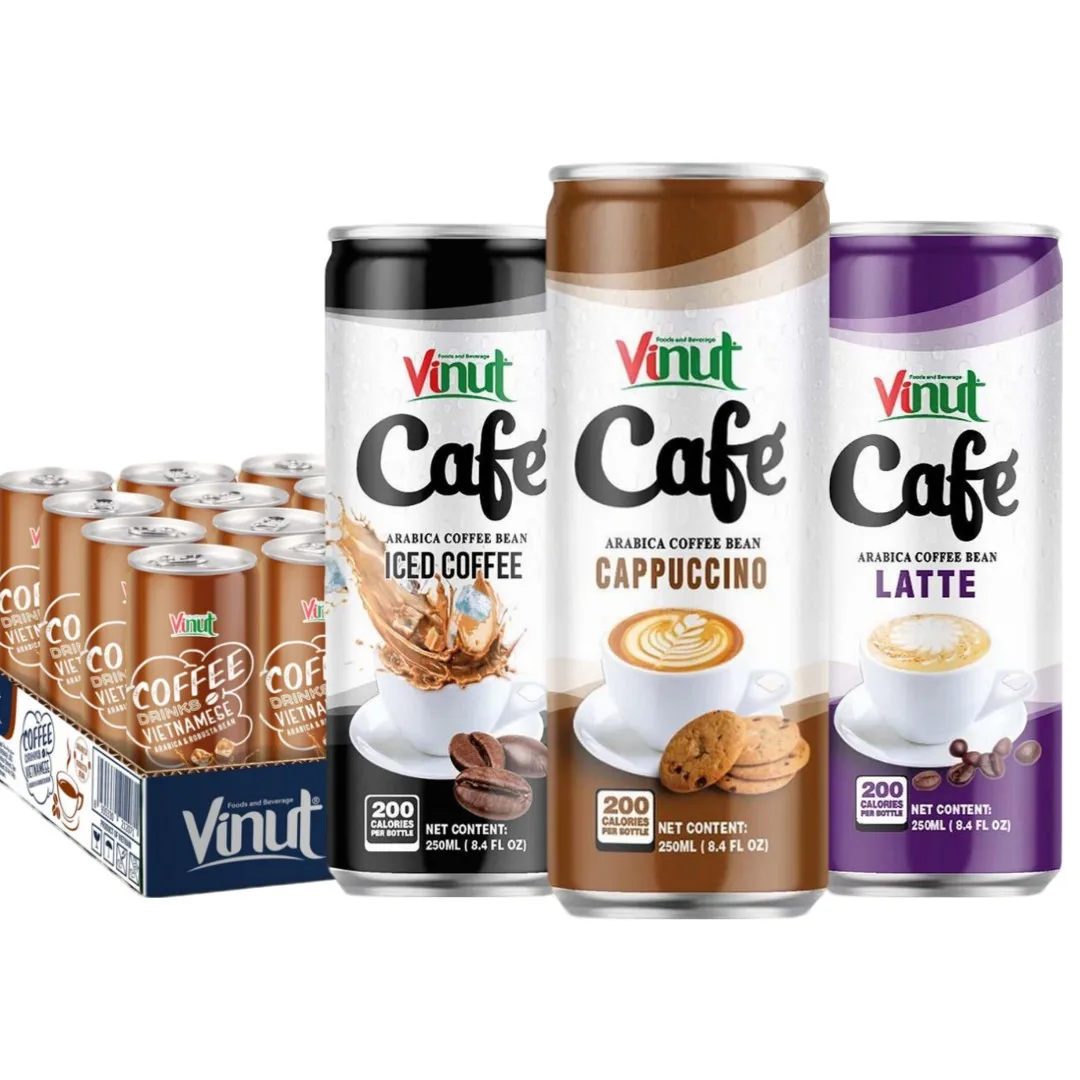 Wholesale/Private Label Coffee Drink 250ml Vietnam Arabica VINUT| Cappuccino Latte Iced Flavor, Free Sample & Design, OEM,ODM