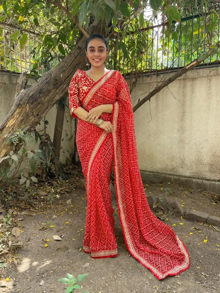 Top Selling High Quality Indian Saree Latest Design Georgette Fabric Heavy Embroidery Work Comfortable Stylish Weddings Parties