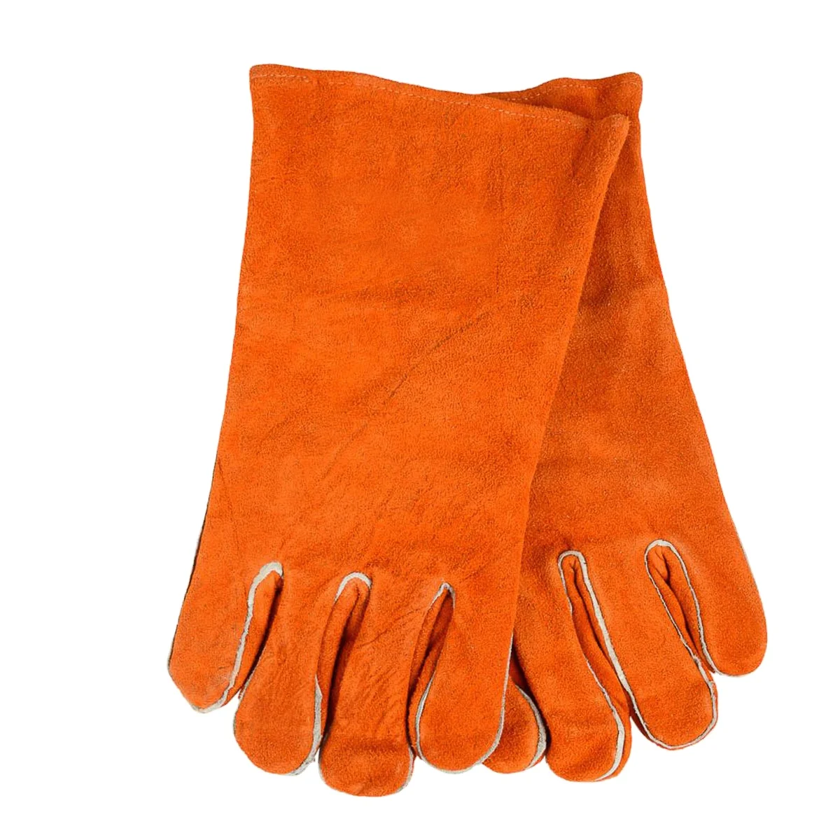 High Quality Double-layer Red Hand Safety Protection Real Leather Welding Glovesleather welding gloves