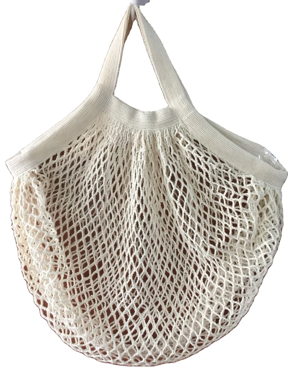 100% Organic cotton knitted vegetable bag and mesh  bag mesh bags for fruits and vegetables