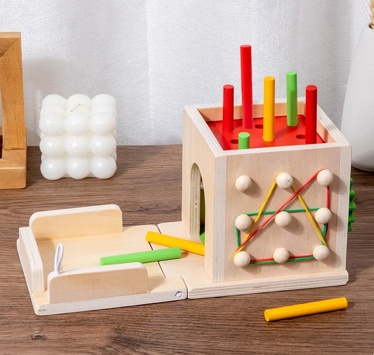 8 in 1 Montessori Early Educational Wooden Toy Carrot Harvest Game Object Permanence Box For Toddlers boys and girls