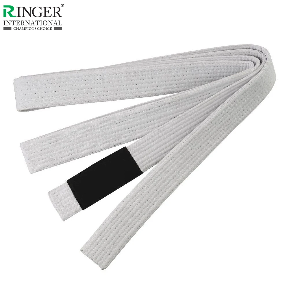 High Quality Custom 160cm - 360cm various colors durable karate belt 100% cotton martial art judo karate taekwondo black belts