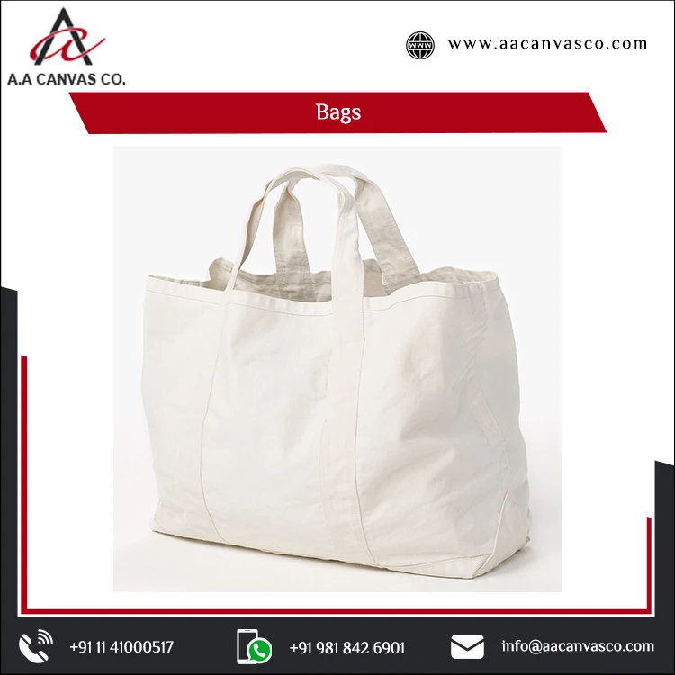 Nominal Price Outstanding Quality Widely Used 100% Recycled Cotton Canvas Fabric Material Tote Bags from India